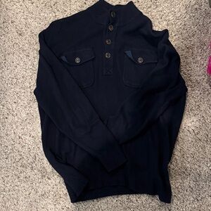 GAP Men's Navy Sweater with Button Accents